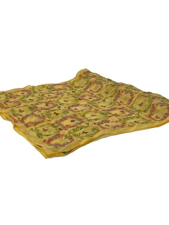 Salvatore Ferragamo Accessories - Salvatore Ferragamo - Yellow Pink Green Silk Scarf